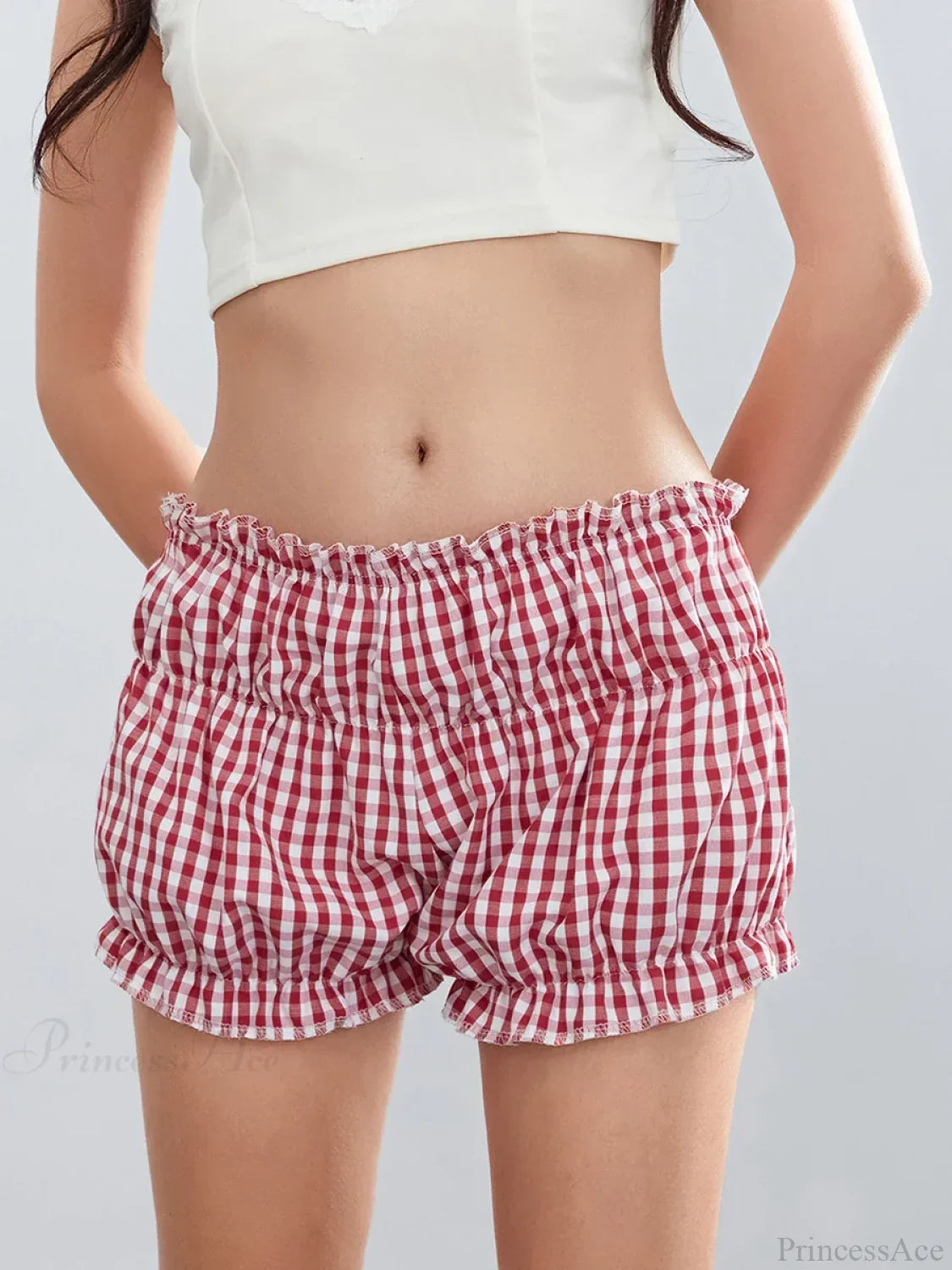 Plaid Ruffled Vintage Short