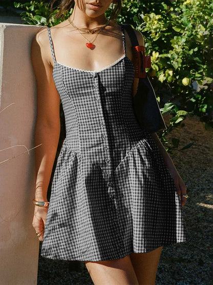 Plaid Sweetheart Mini Dress