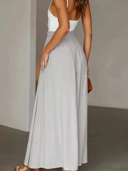 Plus Size Wide Leg Stretch Elastic Waist Pant