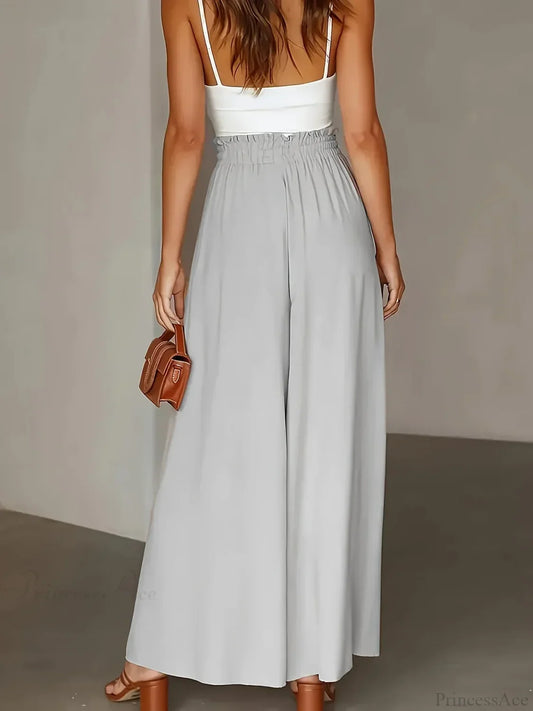 Plus Size Wide Leg Stretch Elastic Waist Pant