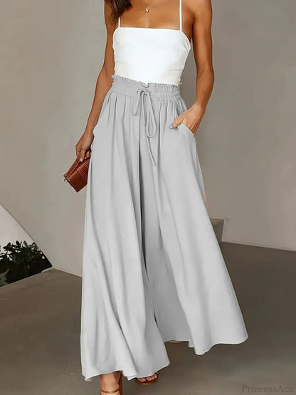 Plus Size Wide Leg Stretch Elastic Waist Pant