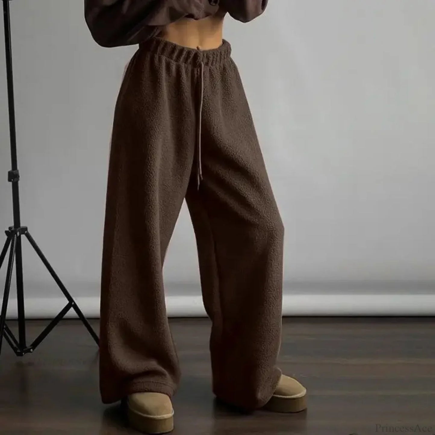 Polar Fleece Basic Vintage Women Pants