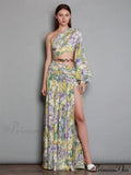 Print Short Sleeve Trendy Drawstring Ruched Party Dress