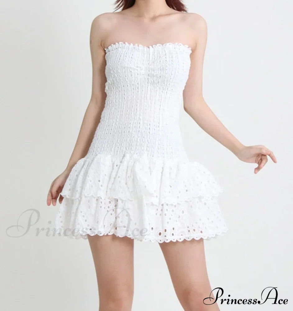 Printed Ruched Stylish Tube Mini Dress