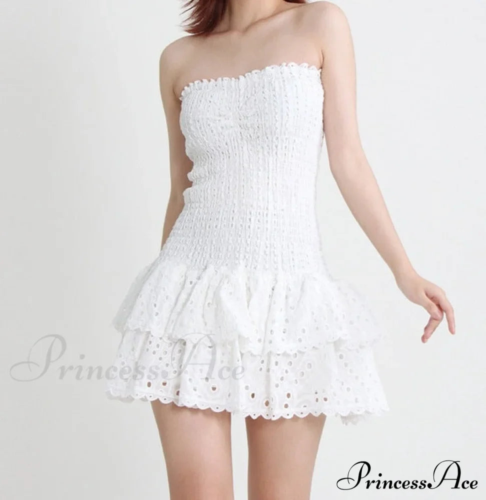 Printed Ruched Stylish Tube Mini Dress