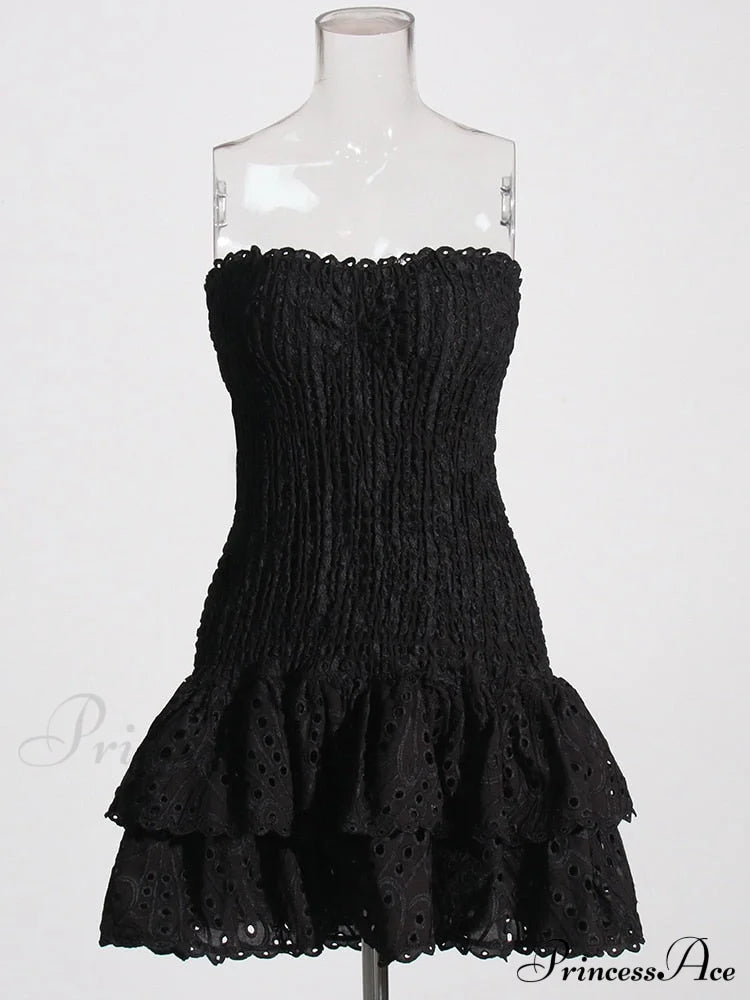 Printed Ruched Stylish Tube Mini Dress