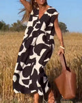 Printed V-neck Dress