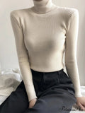 Pullover Turtleneck Solid Color Top