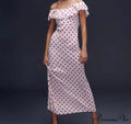Red Polka Dot Charming Off Shoulder Maxi Dress