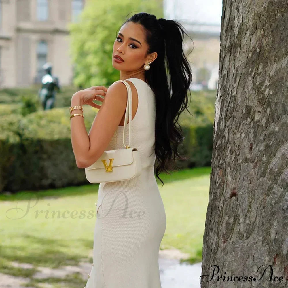Ribbed Buttoned Stylish Midi Dress