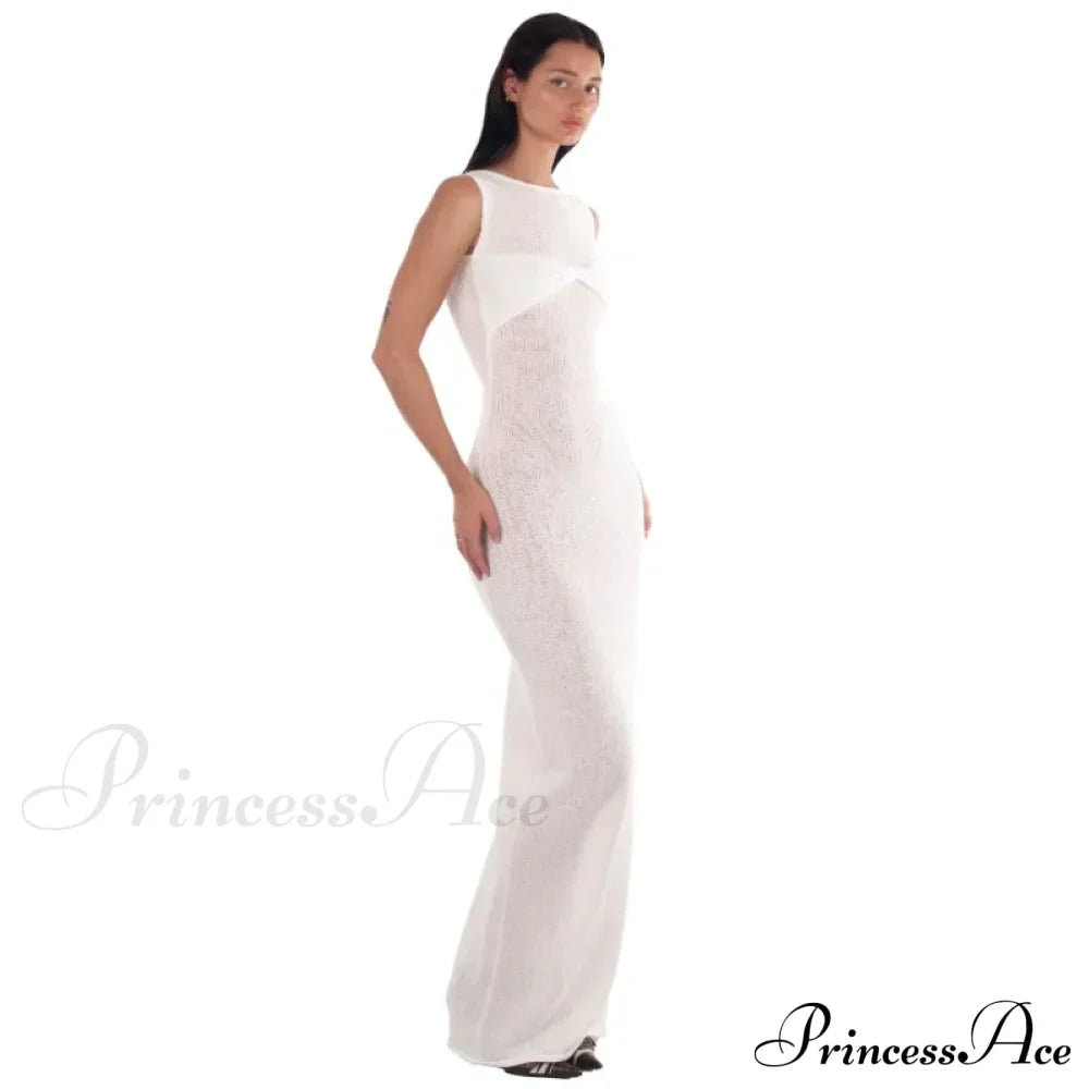 Ribbed Knit Bandeau Charming Sleeveless Midi Dress