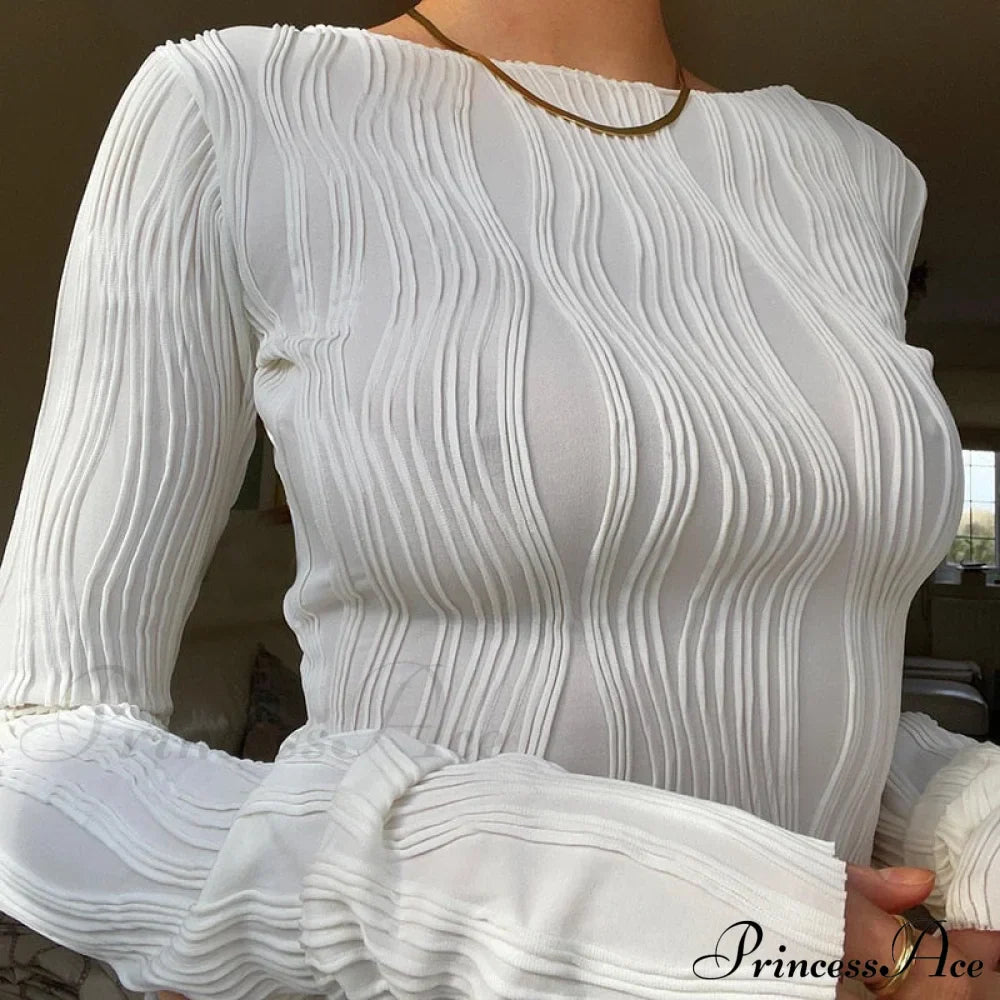 Ruched Long Sleeve T Shirts