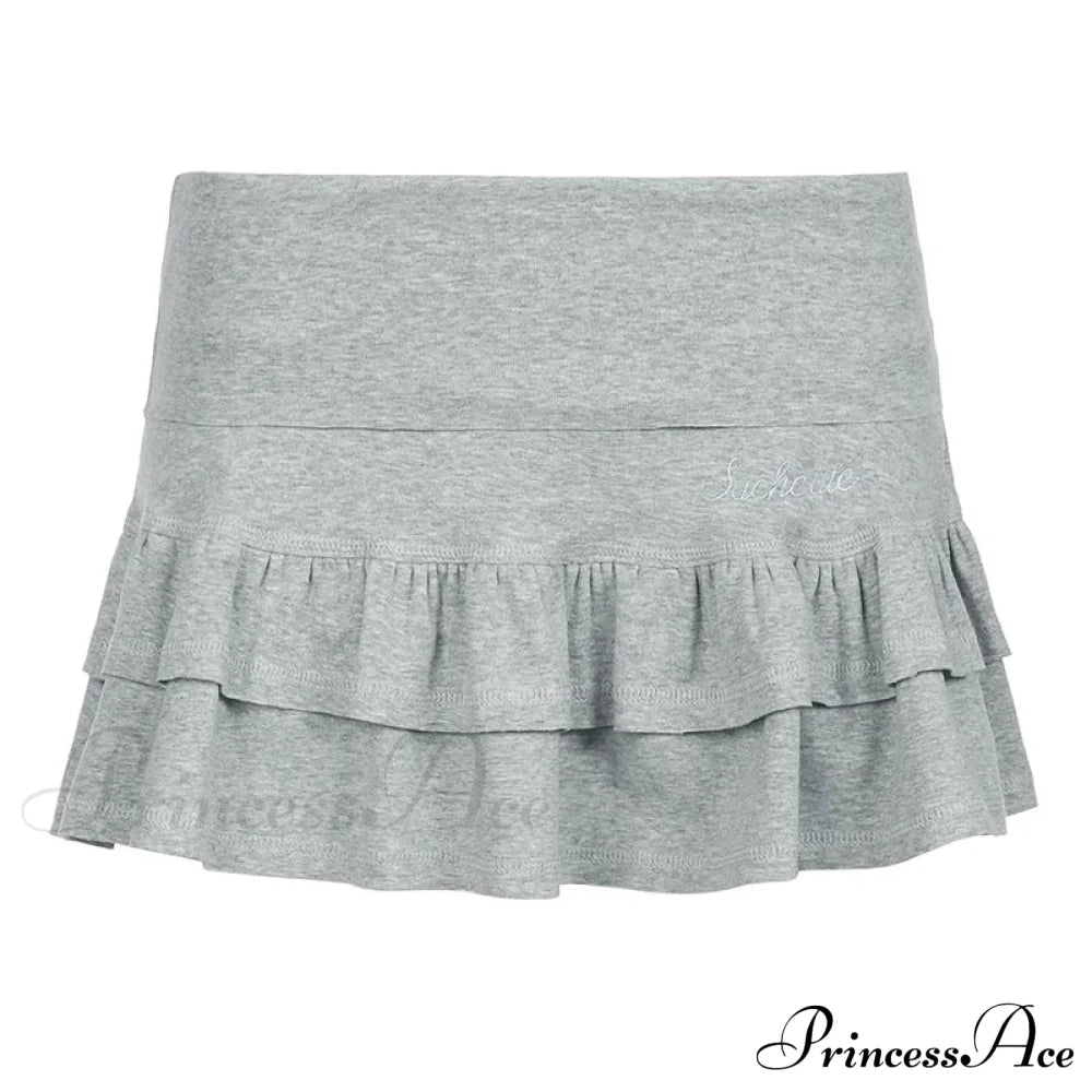 Ruffle Tiered Stylish Micro Mini Skirt