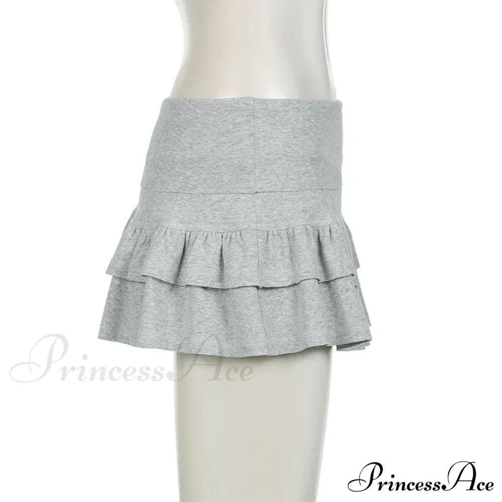 Ruffle Tiered Stylish Micro Mini Skirt