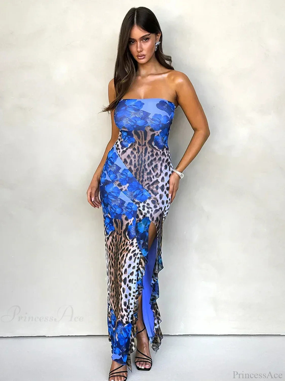 Ruffles Leopard Slim Bodycon Vacation Dress