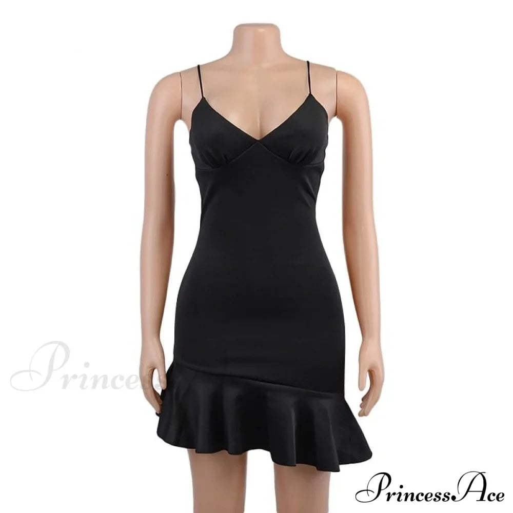 Ruffles Straps Stylish Mini Dress