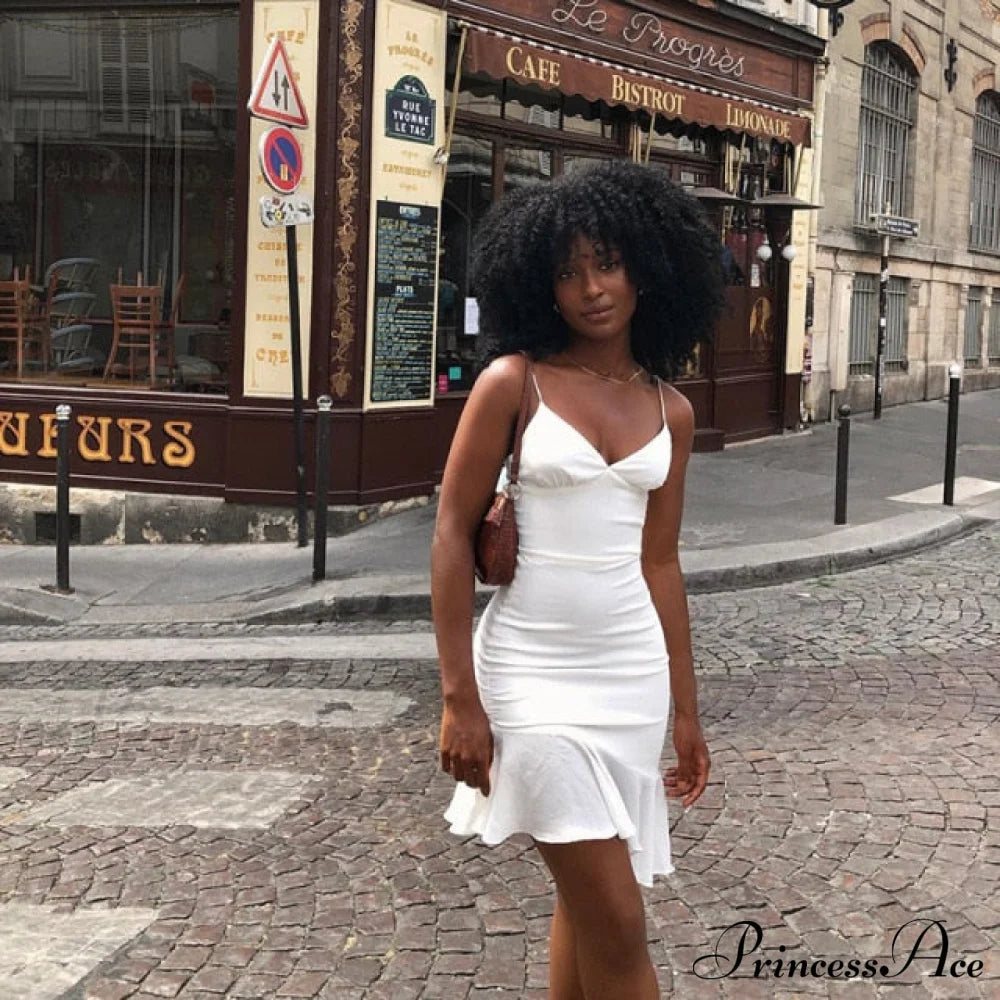 Ruffles Straps Stylish Mini Dress