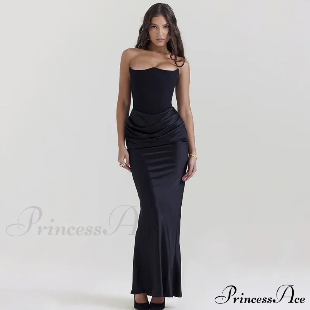 Satin Corset Stylish Maxi Dress