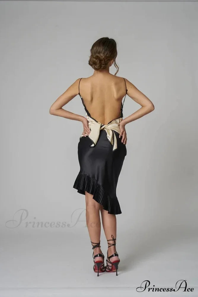 Satin Pleated Stylish Trim Midi Skirt