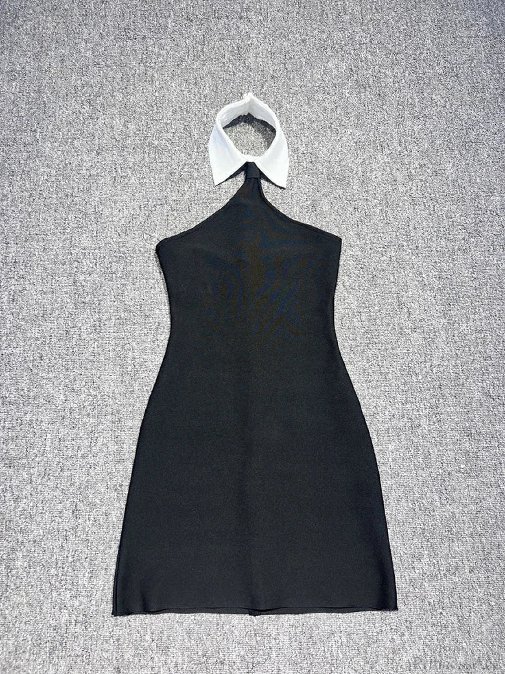 Sexy Patchwork Sleeveless Bandage Dress Black Backless Bodycon Mini Party Dress