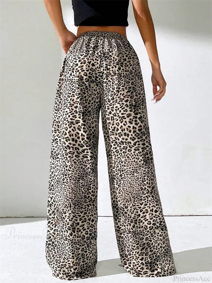 Sexy Striped Side Split Tie-Up Wide-Leg Sweatpant