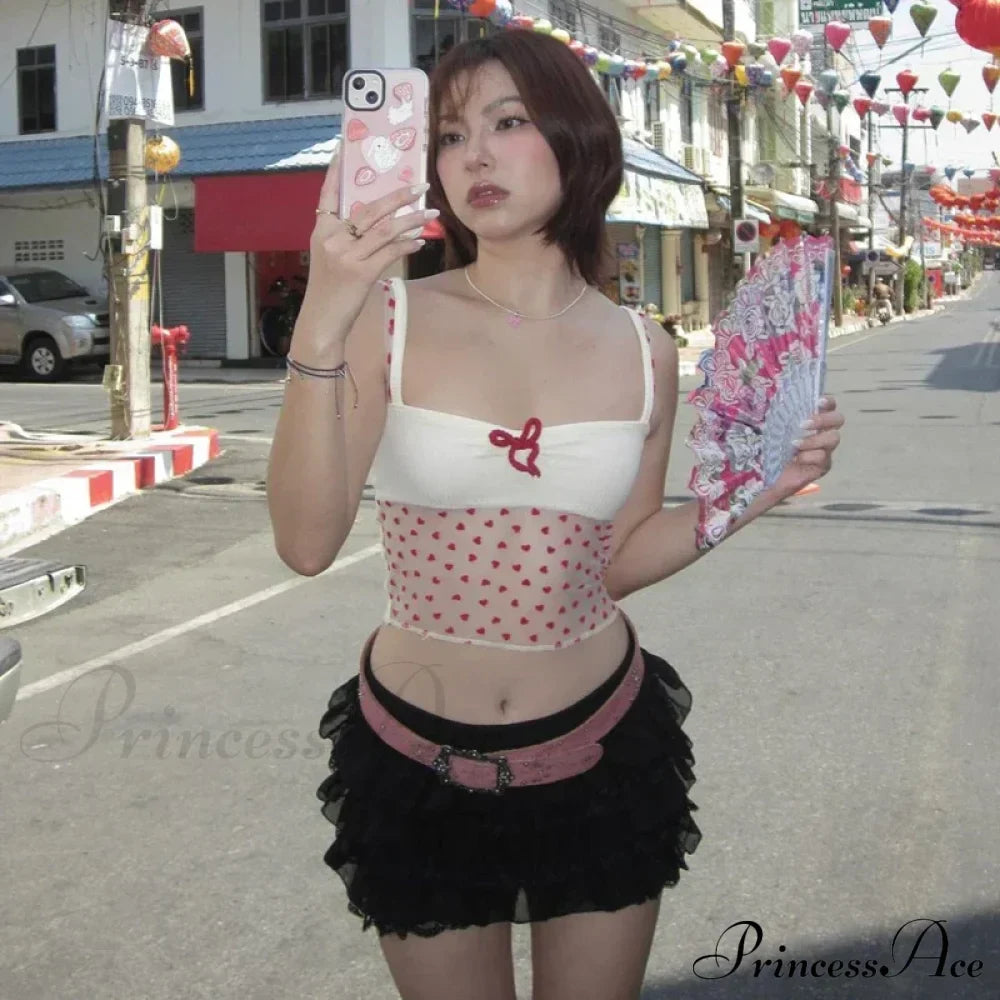 Sheer Knit Stylish Patchwork Bow Top