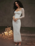 Sheer Long Sleeve Charming Bodycon Maxi Dress