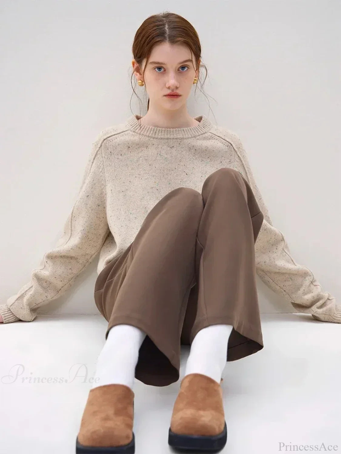 Simple Colorful Dot Wool Pullover Sweater