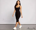 Slay Every Day Basic Graceful Scoop Neck Midi Dress