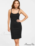 Slip Bodycon Ribbed Slit Dress