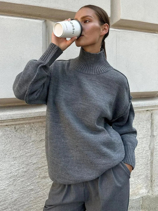 Solid Color Fashion Turtleneck Sweater