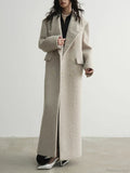 Solid Patchwork Long Sleeve Overcoat