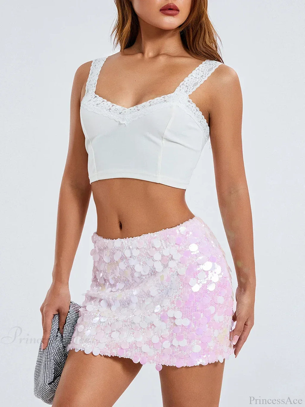 Sparkle Sequin Glitter Mini Skirt