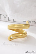 Stainless Steel Exaggerated Serpentine Cast Ring