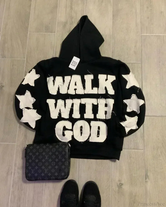 Star Patch Embroidery Hoodie