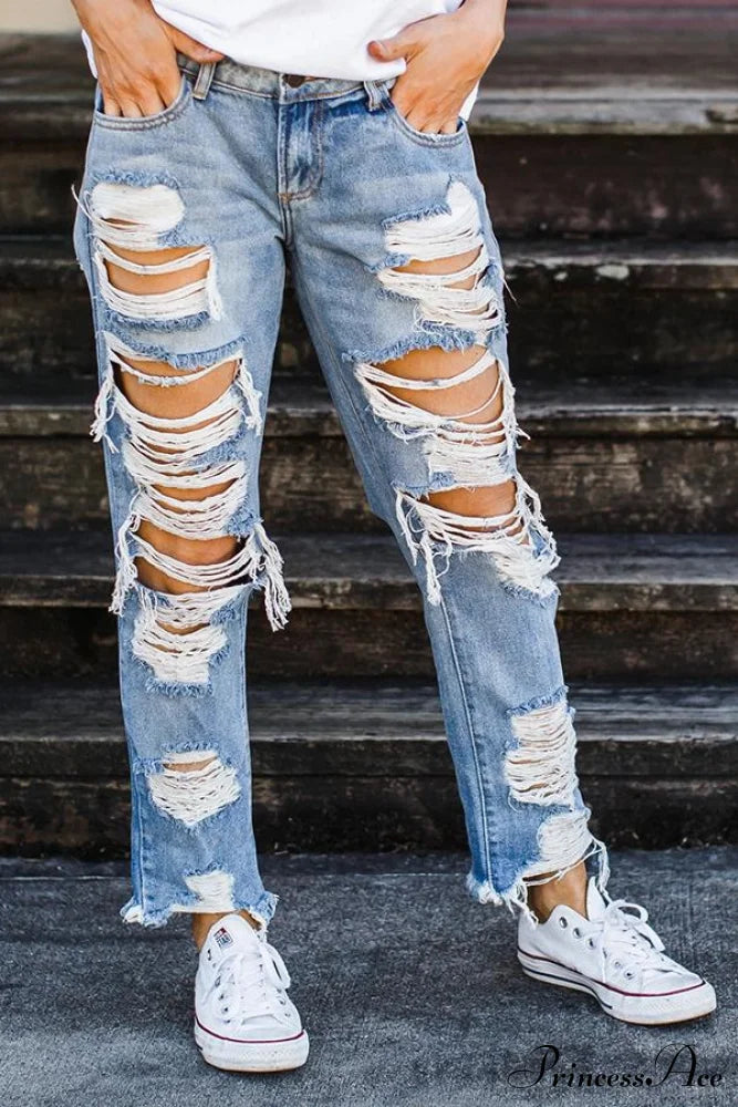 Straight Ripped Jeans