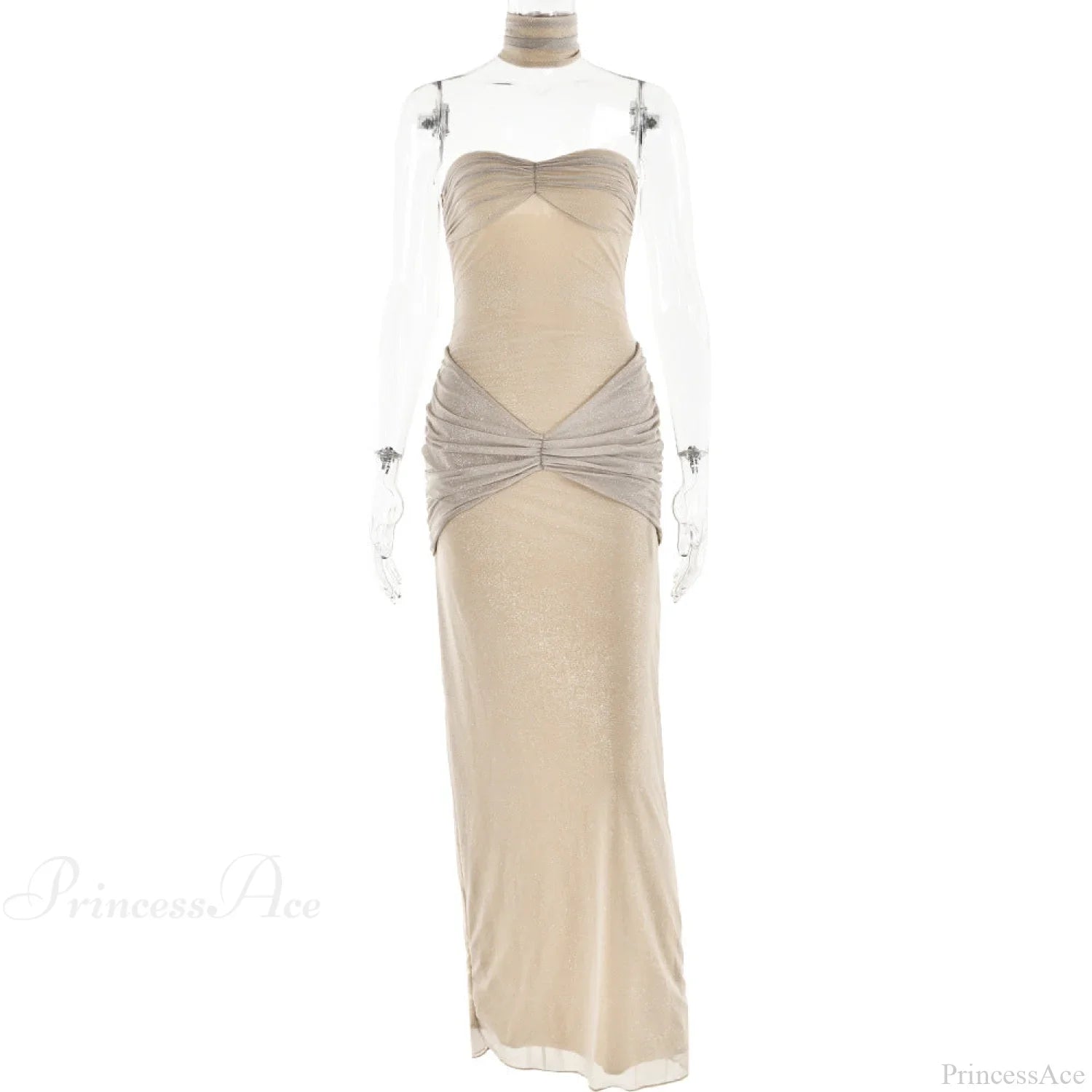 Strapless Ruffled Backless Party Dress