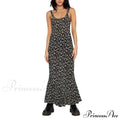 Strip Sleeve Bodycon Maxi Dress
