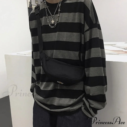 Stripe Long Grunge Arm Tee