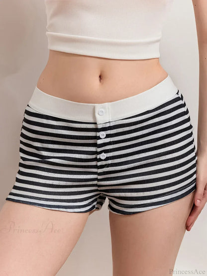 Striped Low Rise Pajama Short