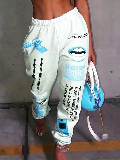 Summer Graphic High Waist Jogger Pants