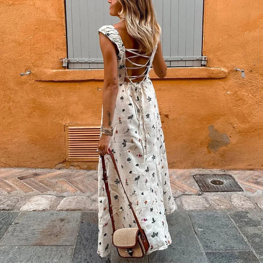 Summer Sexy Backless Sleeveless Long Dress