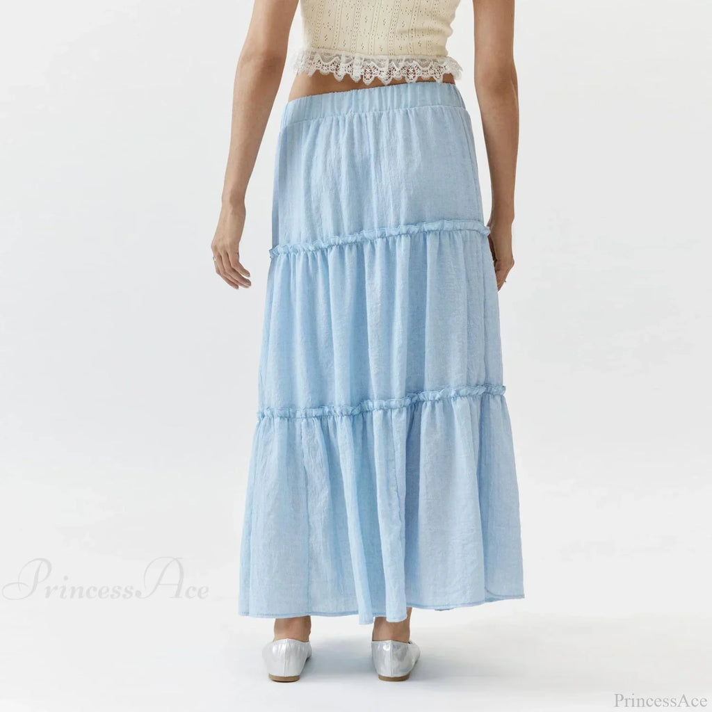 Tiered Bohemian Frill Trim Skirt