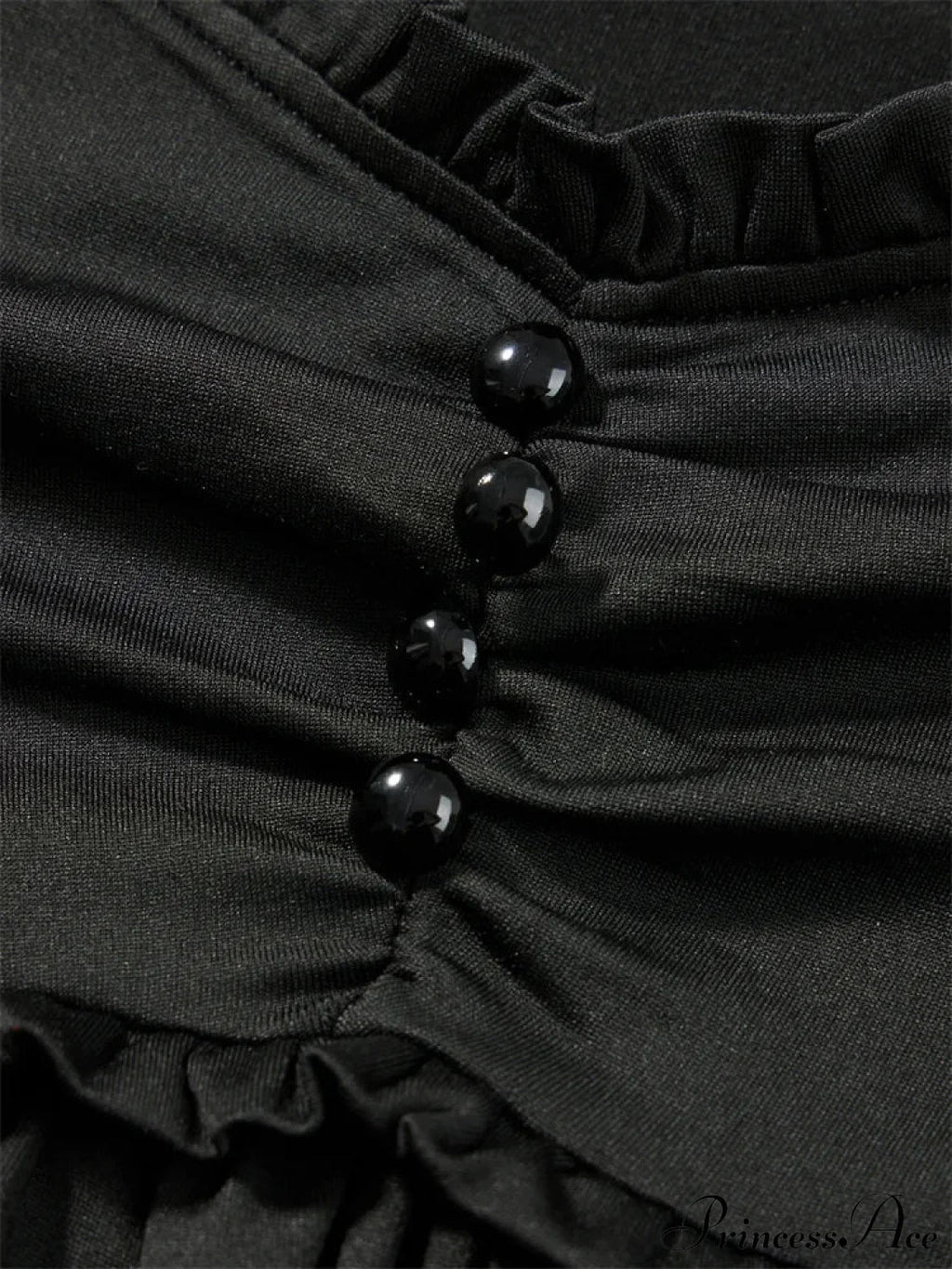 V-neck Ruched Solid Color Vintage Ruched Buttons T-Shirts