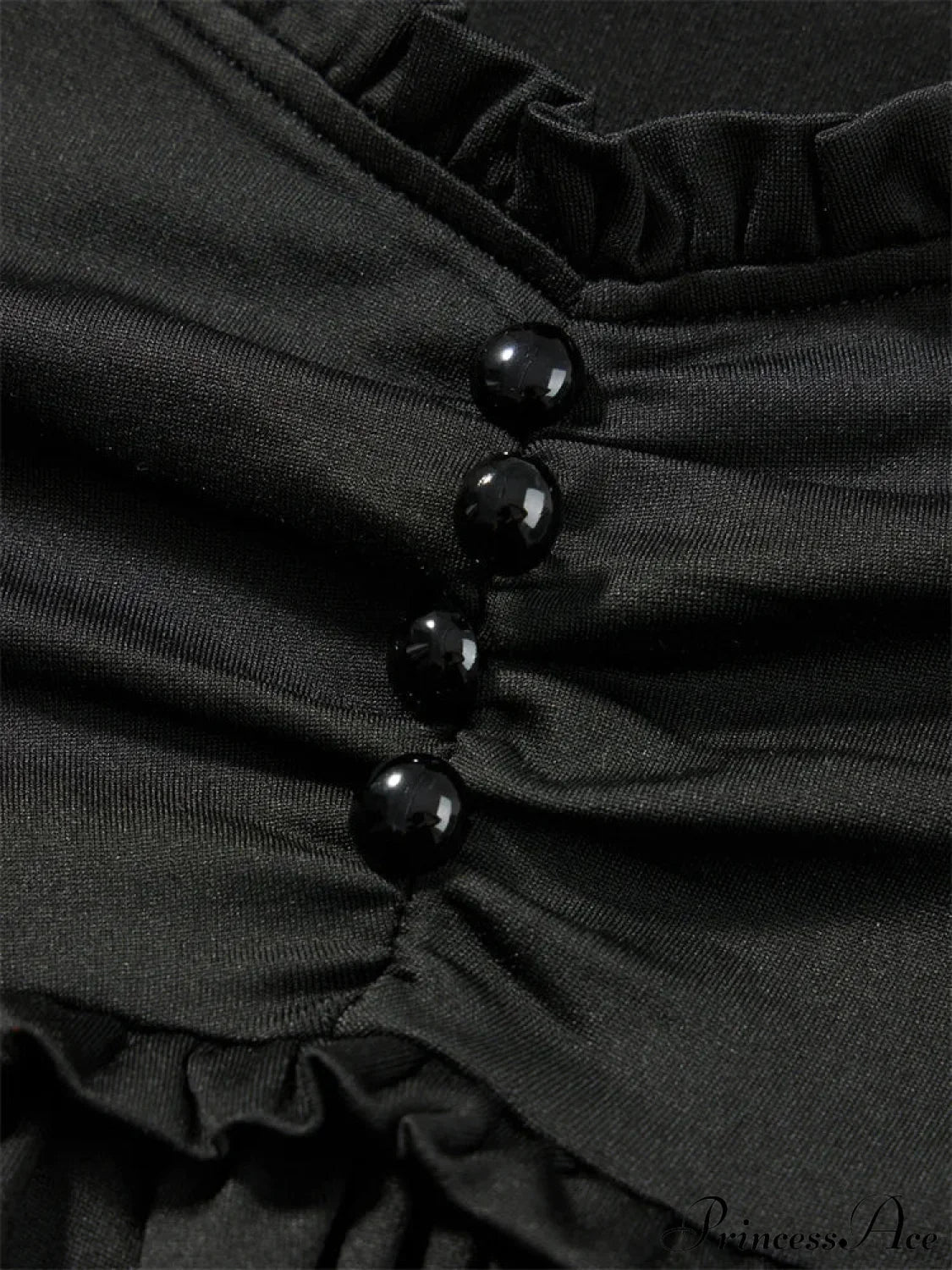 V-neck Ruched Solid Color Vintage Ruched Buttons T-Shirts