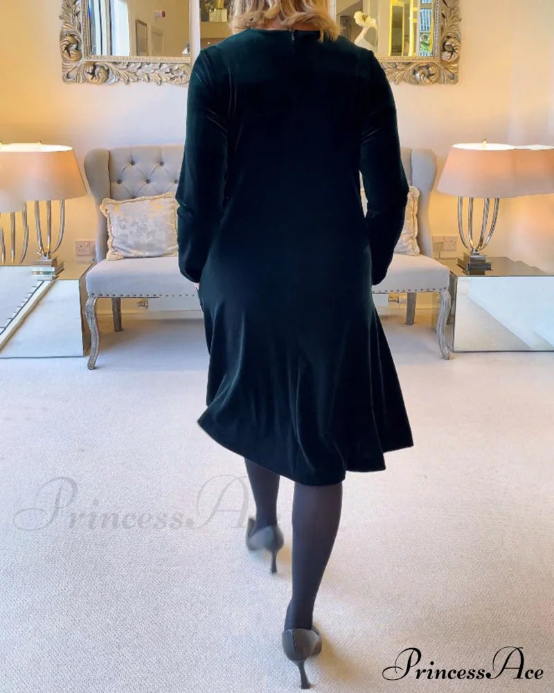 Velvet Round Neck Dress