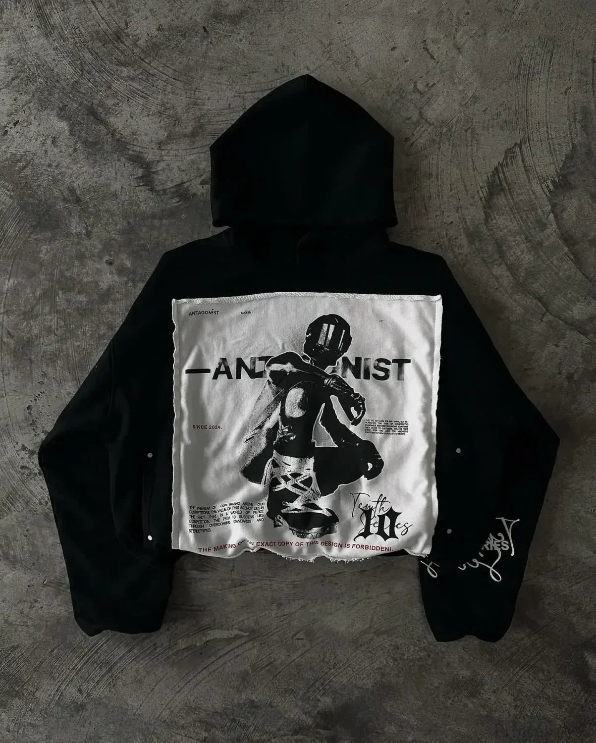 Vintage Black Zipper Hoodie