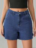 Vintage Blue Button Denim Short