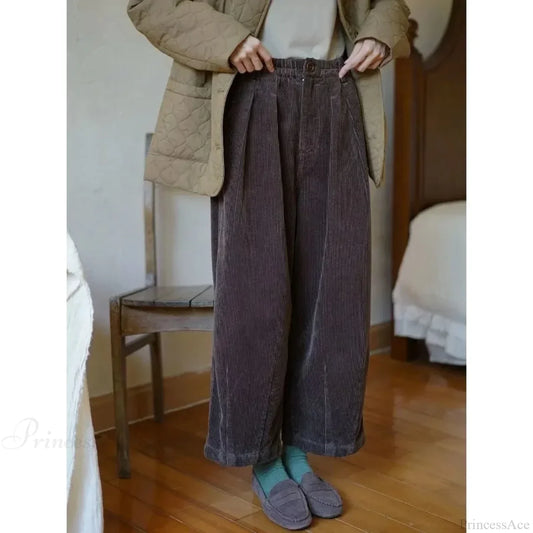 Vintage Corduroy Baggy Pants Winter