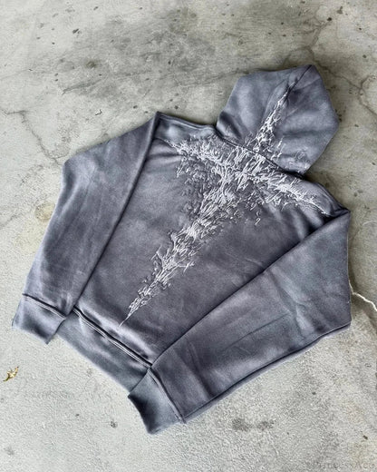 Vintage Embroidery Oversized Hoodie